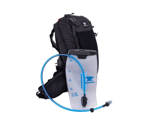 Zerk 13 w/2L Bladder
hydration pack with a blue tube on a white background